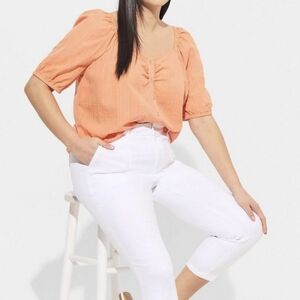 TORRID Seersucker Button Front Crop Top